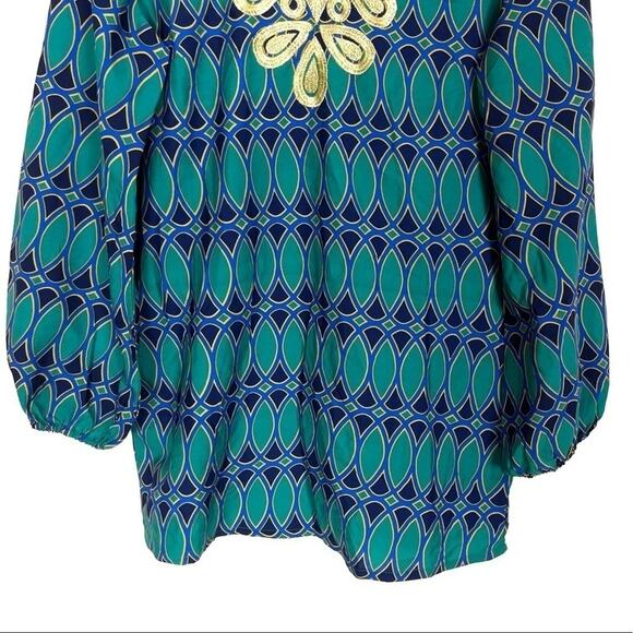 Mud Pie Corinne Embroidered Tunic Top in Peacock - Picture 4 of 8